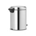 Cos de gunoi cu pedala, Brabantia, NewIcon Brilliant Steel, 5 L, 27.2x20.5x29.1 cm, otel, argintiu