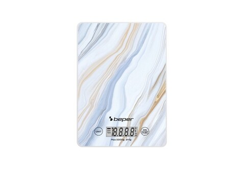 Cantar digital de bucatarie Beper, 15x21.5x1.5 cm, sticla, multicolor