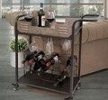 Carucior servire cu suport pentru vin Industry, Mauro Ferretti, 81.5x35x86 cm, fier