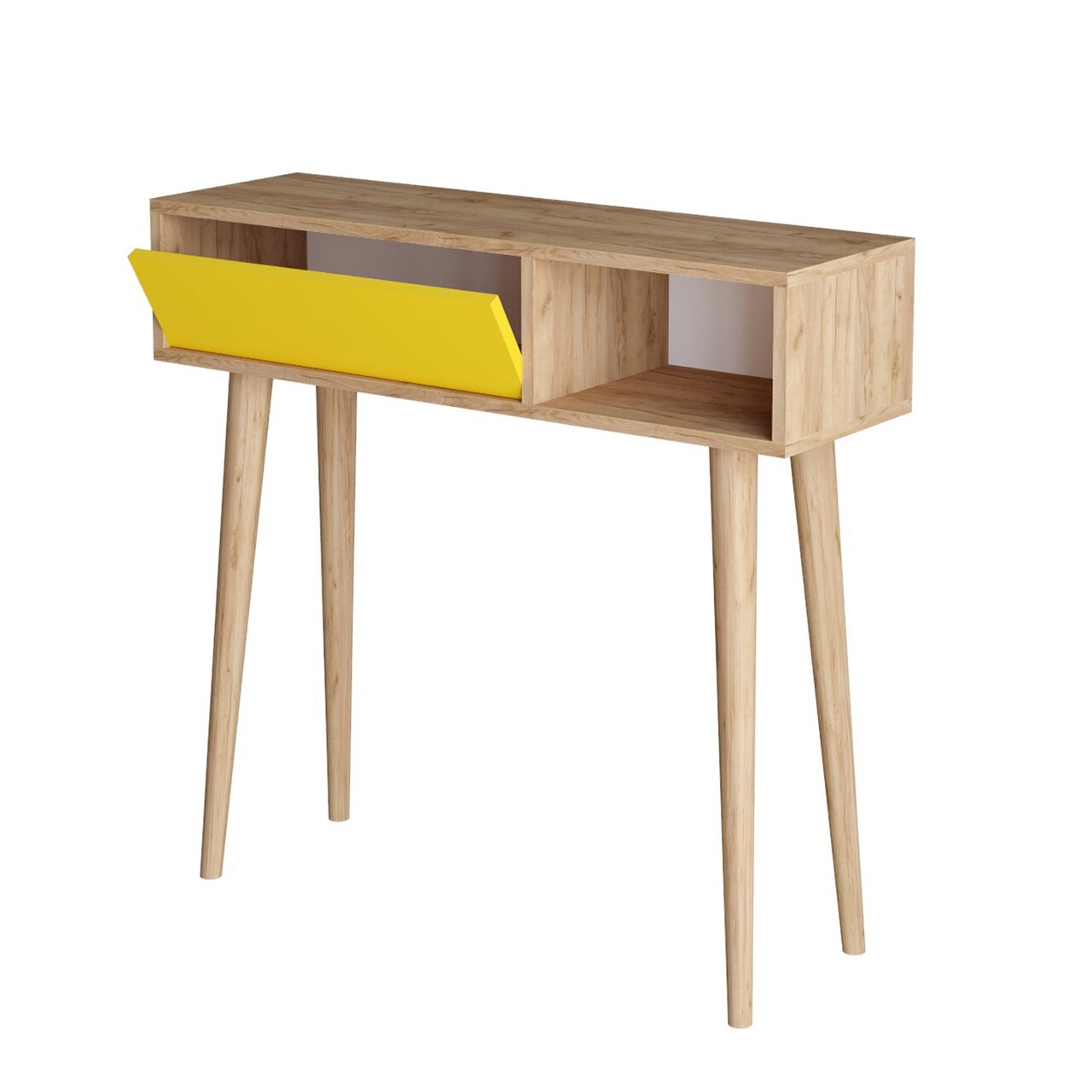 Bufet, Mod Design, ARLET, 100x30x94 cm, Stejar / Galben - 2 | YEO