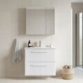Set Dulap de Baie cu Chiuvetă și Oglindă (2 Piese), Hanah Home, Nuvola 65 v2, Alb
