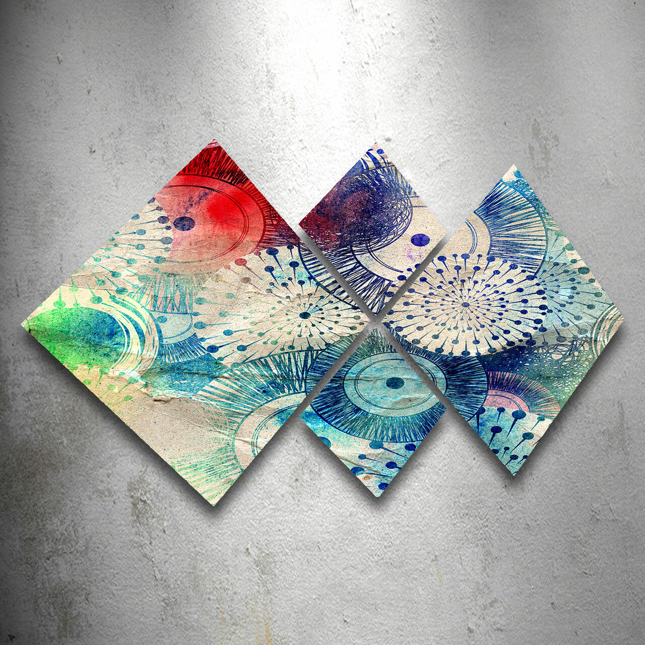 Set 4 tablouri decorative, 4MDF170244950, MDF, Imprimat UV, Multicolor - 1 | YEO