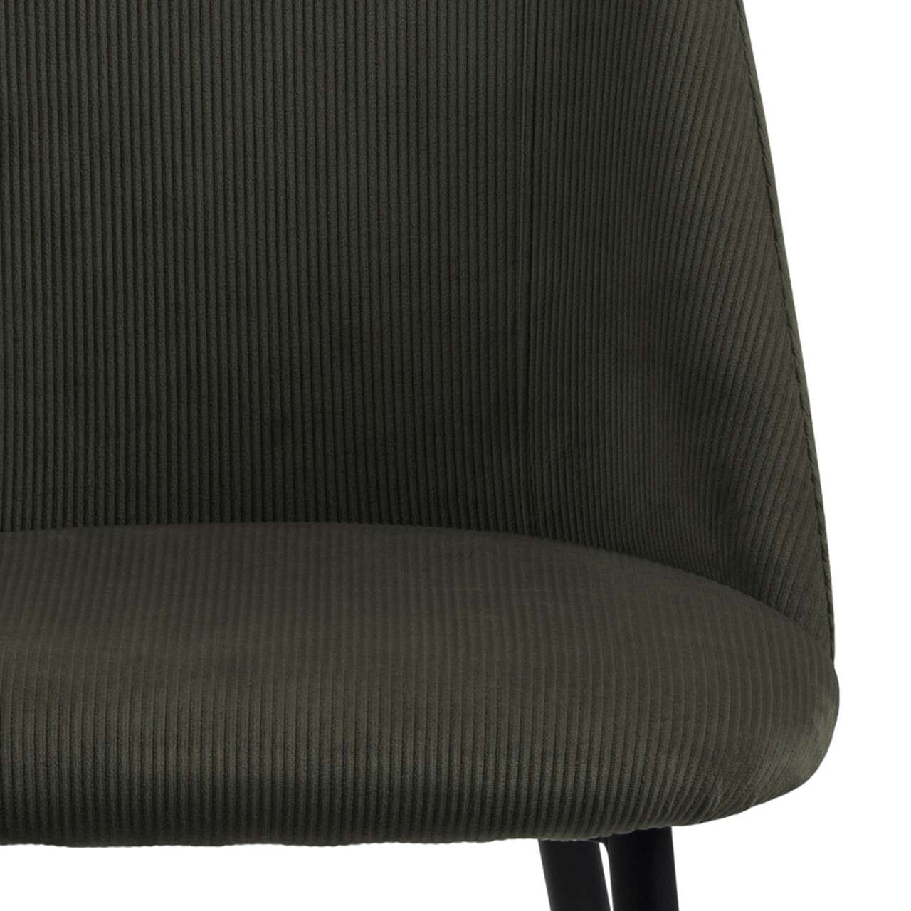Scaun Ines, Actona, 49.2x57.5x84 cm, tesatura corduroy/otel, verde olive