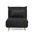 Canapea 1 loc Solace, Homla, 83x91x84 cm, MDF/catifea din poliester, negru