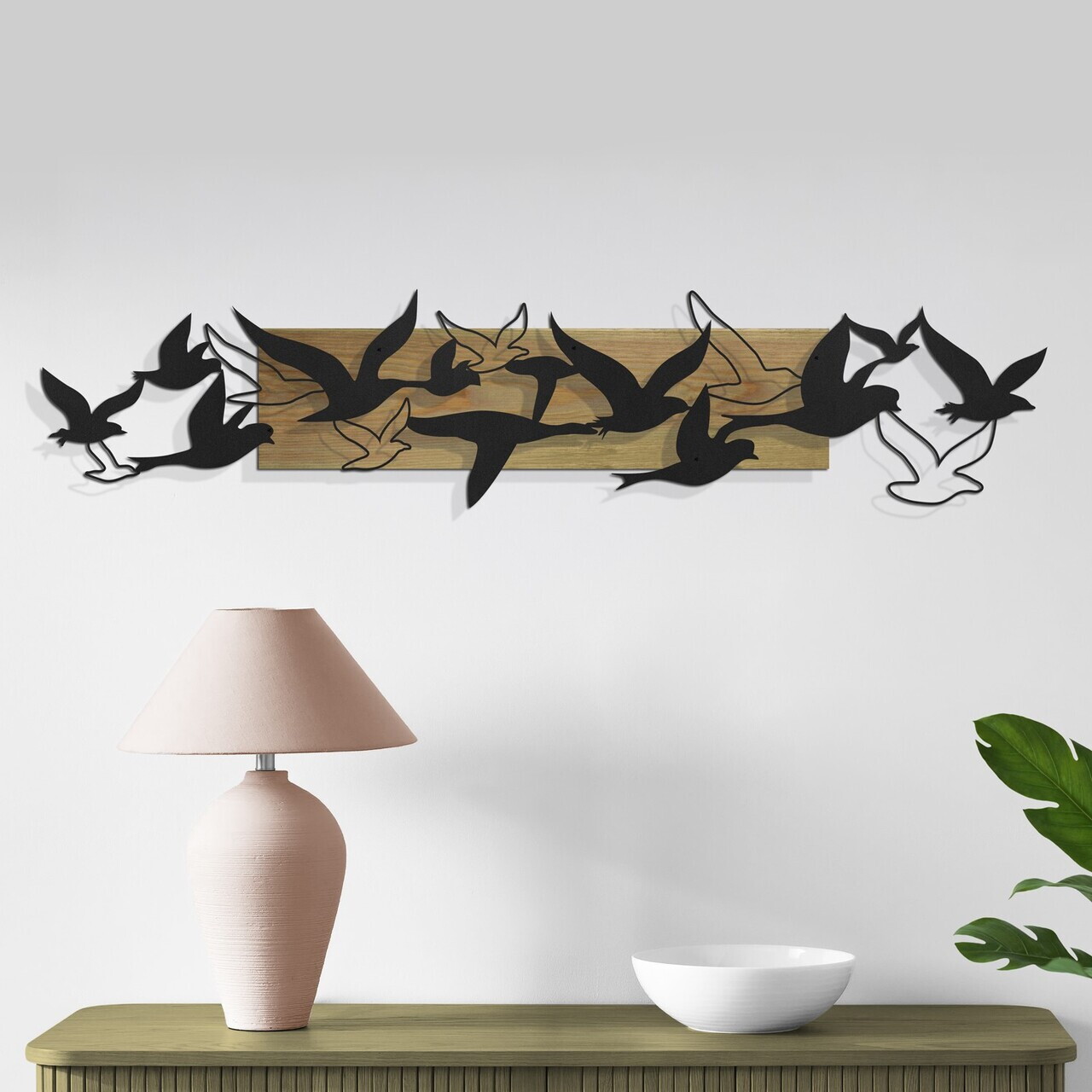 Decoratiune de perete, Libertà, Cadru: Lemn (Grosime: 2 cm), Verde/Negru — imaginea 3