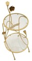 Masuta de cafea Flowers, Mauro Ferretti, 40x78 cm, fier/sticla, auriu