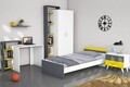Birou cu raft suspendat Swan, Pakoworld, 118x60x91 cm, PAL melaminat, alb/walnut