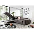 Coltar extensibil stanga 3 locuri ELTAP, LT-04LO, Grayson, 278x205x92 cm, lemn/poliester, gri