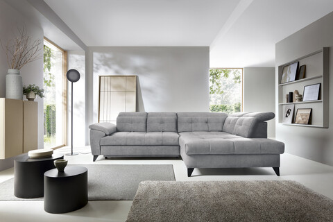 Coltar extensibil dreapta 5 locuri ELTAP, RT-04REL, Inferne, 297x210x107 cm, lemn/poliester, gri
