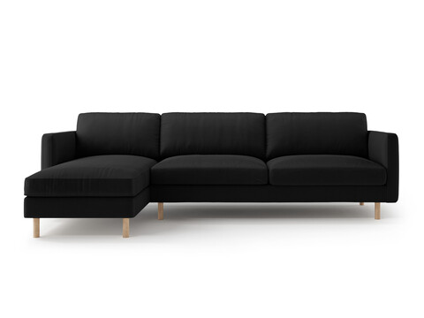 Coltar stanga 4 locuri, Eden, Micadoni, 286x150x90 cm, catifea, negru