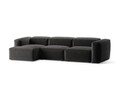 Coltar stanga 4 locuri, Bergamo, Cosmopolitan Design, 344x152x70 cm, tesatura structurata, grafit
