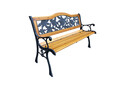 Banca pentru gradina Heinner, 125x51x76 cm, otel/PVC/lemn, natur/negru