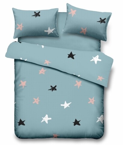 Lenjerie de pat dubla stars, vanora, 4 piese, 220 x 240 cm, 100% microfibra, multicolora