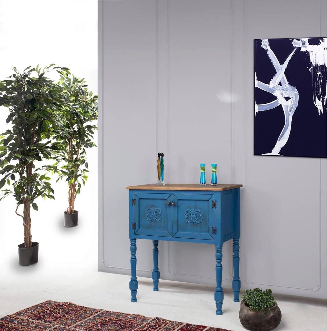 Dulap, Ephelia, Ada Dresser, 82x40x92 cm, MDF , Albastru