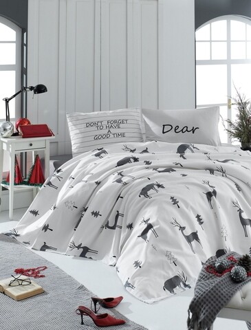 Cuvertura pentru o persoana goodtime - white, enlora home, 160x235 cm, bumbac, alb