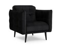 Fotoliu, Canna, Mazzini Sofas, 90x100x88 cm, catifea, negru