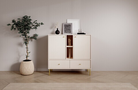 Comoda ADRK, Tili 2D 2S 2P, 100.2x40.8x95 cm, PAL laminat, bej