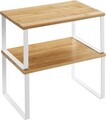 Set 2 suporturi pentru condimente Songmics Spice, 29.7 x 19.5 x 15.5 cm, bambus/otel, natural/alb