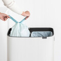 Cos de gunoi cu soft touch, Brabantia, Bo Touch, 2x30 L, 31.2x54.5x81.5 cm, otel, alb