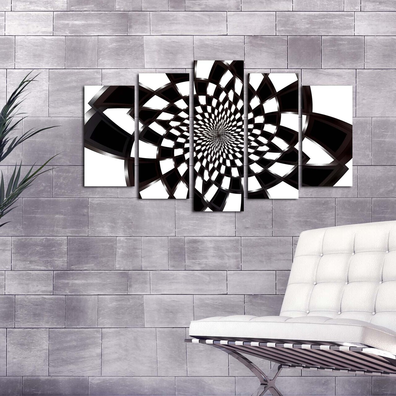 Tablou decorativ MDF, 5ABSMDF-4, 20 x 60 cm, Multicolor
