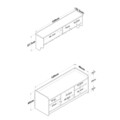 Set cuier cu pantofar, Wren, P2 - 1636, pal melaminat, alb/nuc