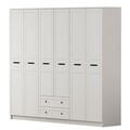 Dulap pentru haine, Rabi, Rb-168-01-006, 210x184x52 cm, Alb mat