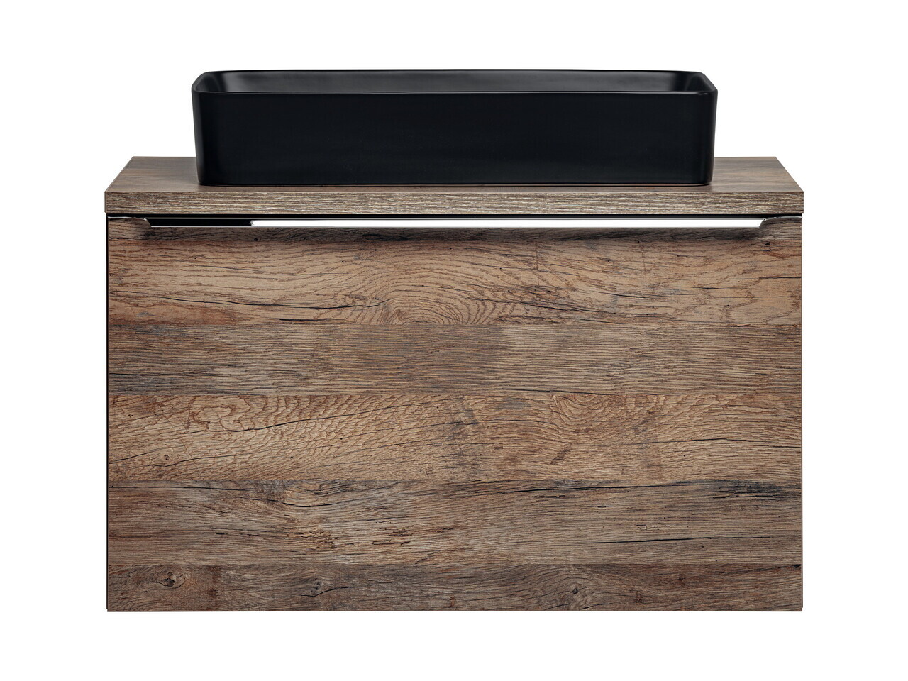 Set mobiler baie, dulap cu lavoar, 80 cm, Santa Fe Oak Black, Comad, PAL laminat, stejar santa fe vintage — imaginea 4
