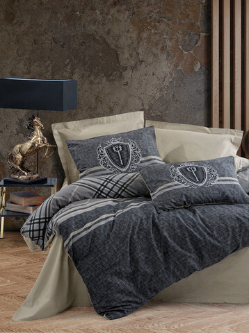 Lenjerie de pat pentru o persoana single xxl (de), thor - beige, cotton box, bumbac ranforce