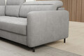 Coltar extensibil stanga 3 locuri ELTAP, LT-03NU, Barea, 208x160x100 cm, lemn/poliester, gri deschis