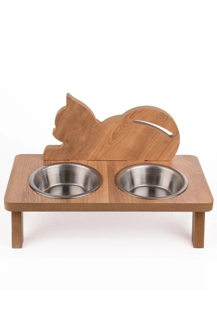 Bol pentru hrana animale de companie, Paws &amp; Whiskers, Apvm13, MDF , Multicolor - imagine 3
