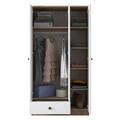 Dulap pentru haine, Rani, BA117, 90x170x42.5 cm, PAL, Nuc/Alb
