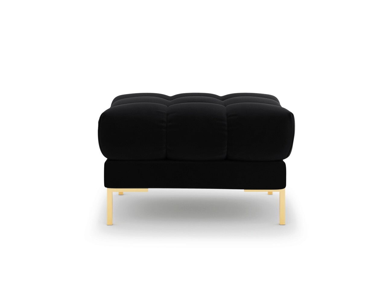 Taburet, Mamaia, Micadoni Home, GL, 60x60x41 cm, catifea, negru - 1 | YEO