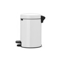 Cos de gunoi cu pedala, Brabantia, NewIcon, 3 L, 23.5x16.8x26.4 cm, otel, alb