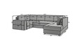 Coltar extensibil dreapta 5 locuri ELTAP, RT-85MO, Blewett, 299x198x82 cm, lemn/poliester, gri deschis