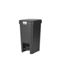 Cos de gunoi cu pedala, Brabantia, StepUp, 10 L, 26.5x20.3x38.1 cm, polipropilena, gri inchis