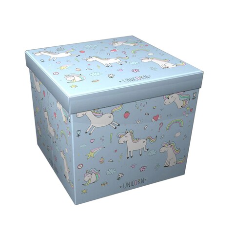 Taburet pliabil unicorn, heinner home, 38x38x37.5 cm, pvc, albastru