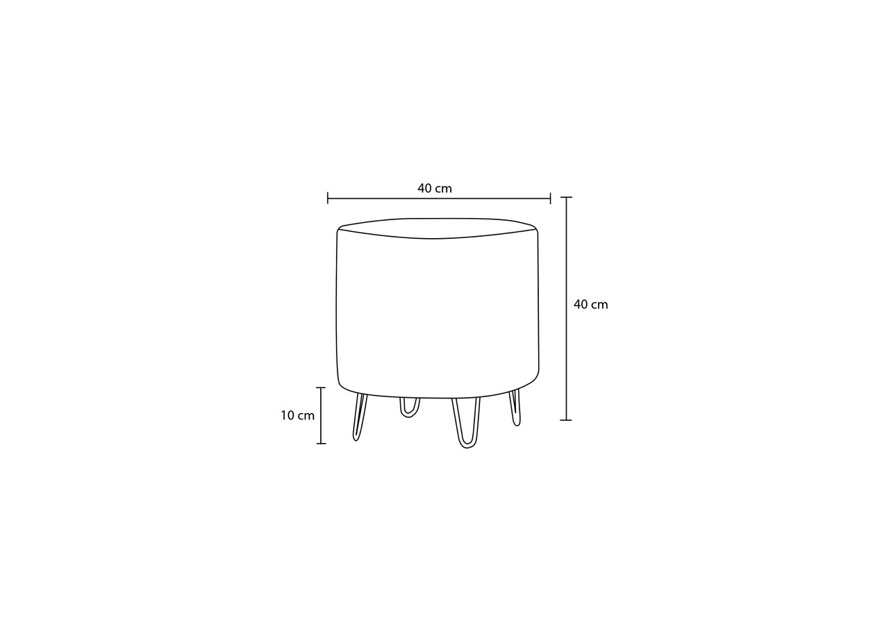 Taburet, Atelier del Sofa, 825BLC2388, Lemn, Antracit / Cupru
