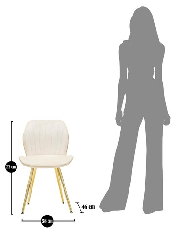 Set 2 scaune Paris Space, Mauro Ferretti, 46x58x77 cm, lemn, crem