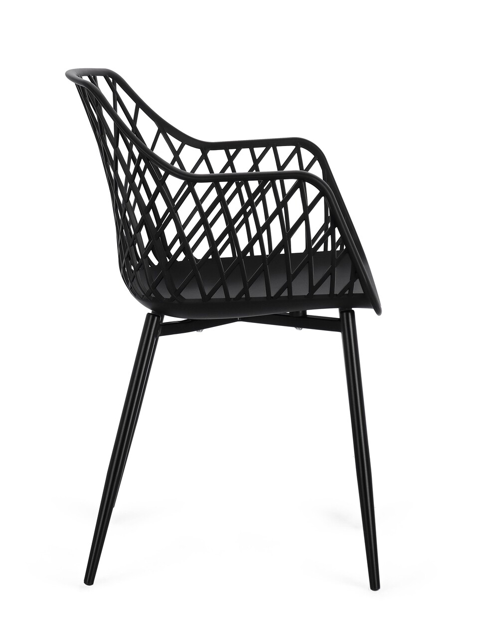 Scaun Optik Total, Bizzotto, 58x54x85.5 cm, polipropilena/otel, negru - 1 | YEO