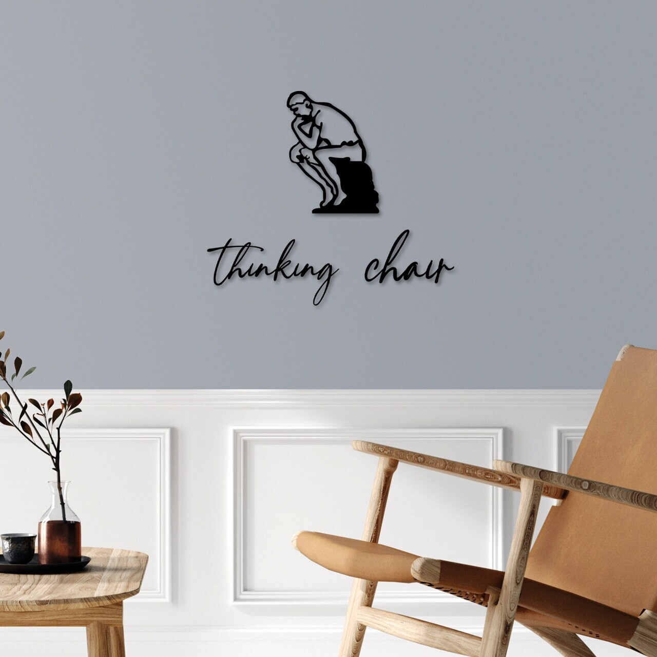 Decoratiune de perete, Thinking Chair, Dimensiune: 20 x 28 cm (1 bucată), Negru — imaginea 3