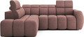 Coltar extensibil stanga 4 locuri ELTAP, LT-24PAO, Falconn, 258x208x107 cm, lemn/poliester, roz inchis