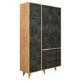 Dulap pentru haine, Mod Design, Chunky, 120x187x52 cm, Stejar / Gri închis
