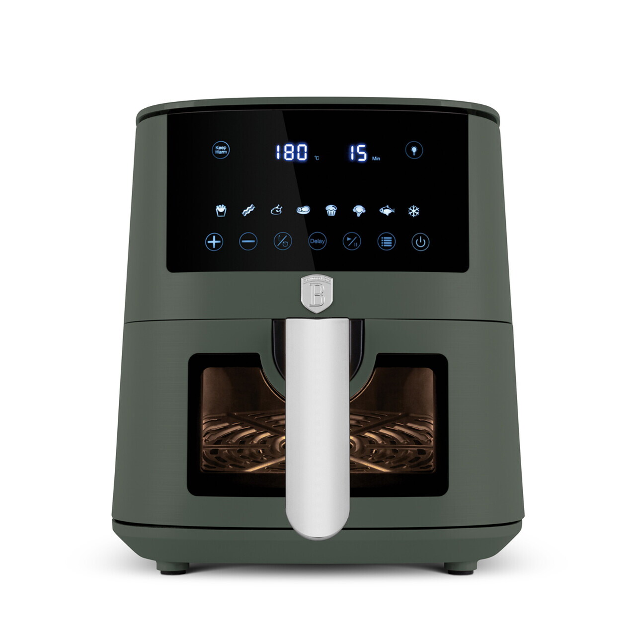 Friteuza cu aer cald si fereastra Berlinger Haus, Matte Green, 5 L, 1400W, verde mat - imagine 5
