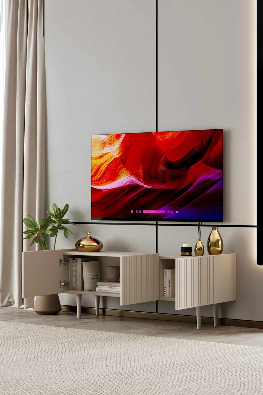 Comoda TV, Hanah Home, Capella 120, 120x50x29 cm, MDF, Gresie - view 3