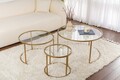 Set masuta de cafea, Nordure, Aurum, Auriu / Transparent