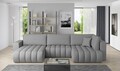 Coltar extensibil stanga 6 locuri ELTAP, LT-04FL, Bonito, 350x175x92 cm, lemn/poliester, gri deschis