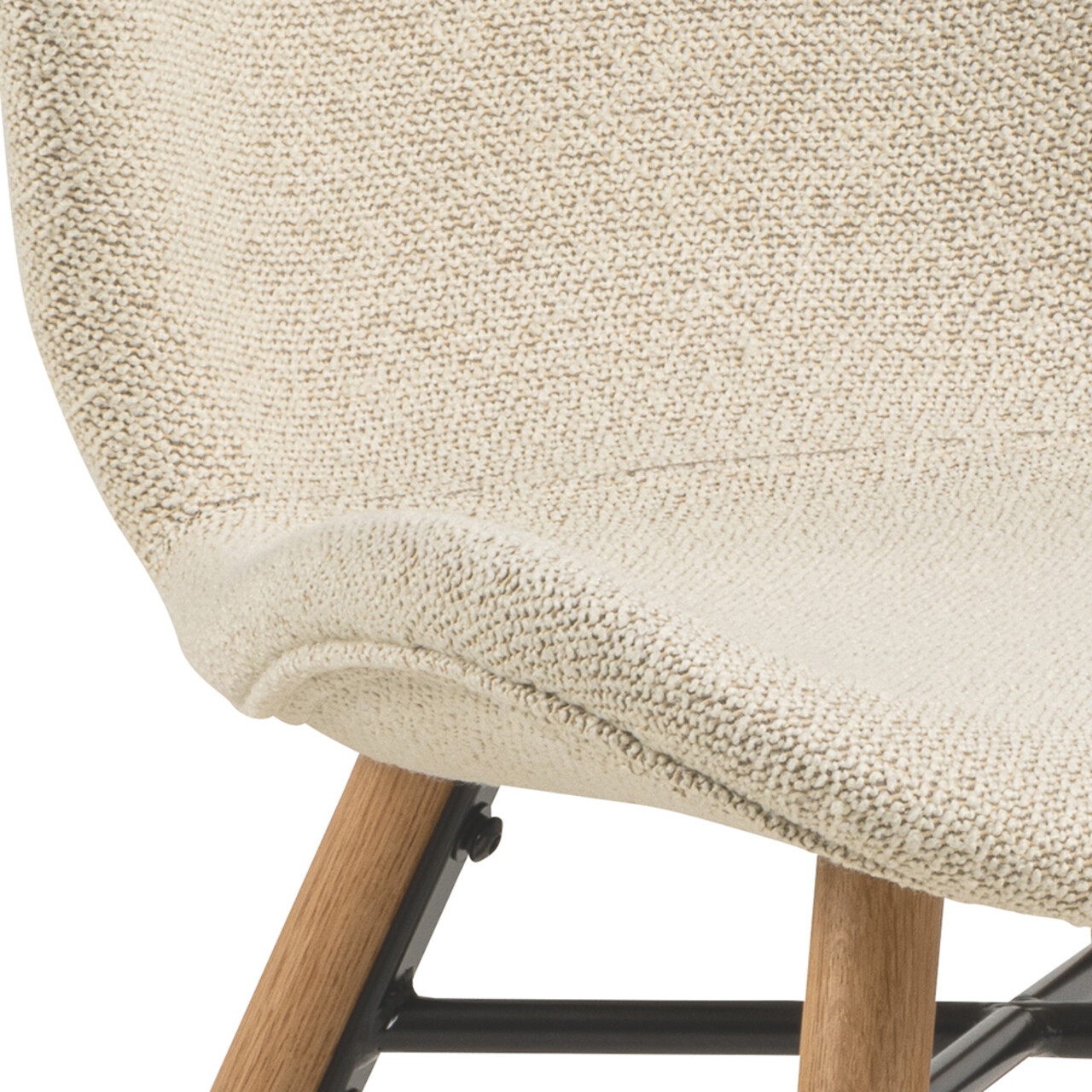 Scaun Batilda -A1, Actona, 47x53x82.5 cm, tesatura Boucle/lemn de stejar, crem - view 2