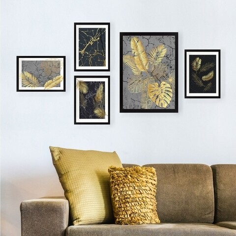 Set 5 tablouri decorative, SET_066, Lulu, 24×29 cm/34×44 cm, plastic Decoratiuni