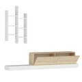 Mobilier living Luse, Pakoworld, 180x29.5x30.8 cm, PAL melaminat, stejar/alb