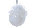 Glob decorativ Feather, Decoris, Ø 8 cm, plastic, alb